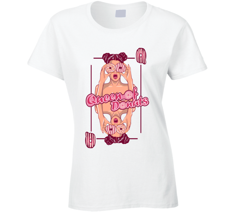 Queen Of Donuts Play Card Desert Lover Coffee Gym Fitness Funny Ladies T Shirt Queen Of Donuts Play Card Desert Lover Coffee Gym Fitness Funny Ladies T Shirt