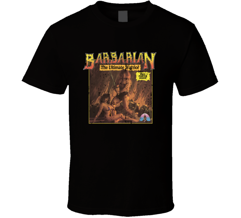 Barbarian Ultimate Warrior Retro Video Game Vintage Cover Aged T Shirt Barbarian Ultimate Warrior Retro Video Game Vintage Cover Aged T Shirt