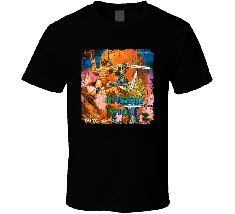 Rastan Saga 2 Nastar Retro Video Game Distressed Cover Art T Shirt Rastan Saga 2 Nastar Retro Video Game Distressed Cover Art T Shirt