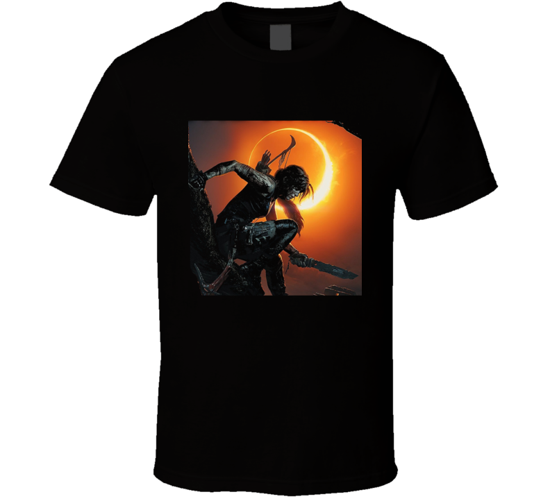 Shadow Of The Tomb Raider Video Game Lara Croft Cover Black T Shirt Shadow Of The Tomb Raider Video Game Lara Croft Cover Black T Shirt