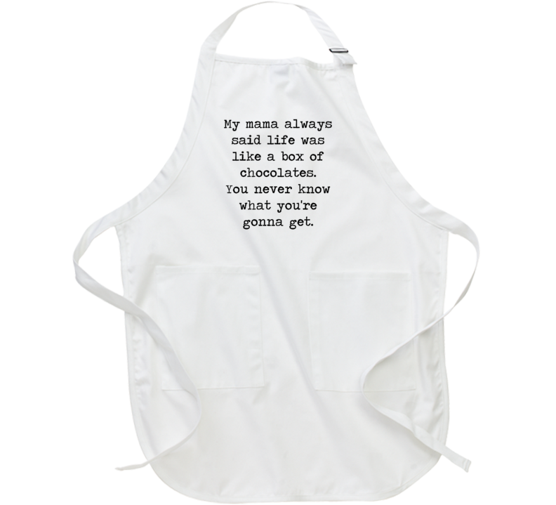 Forrest Gump Classic Movie Tom Hanks Box Of Chocolate Quote Apron Forrest Gump Classic Movie Tom Hanks Box Of Chocolate Quote Apron