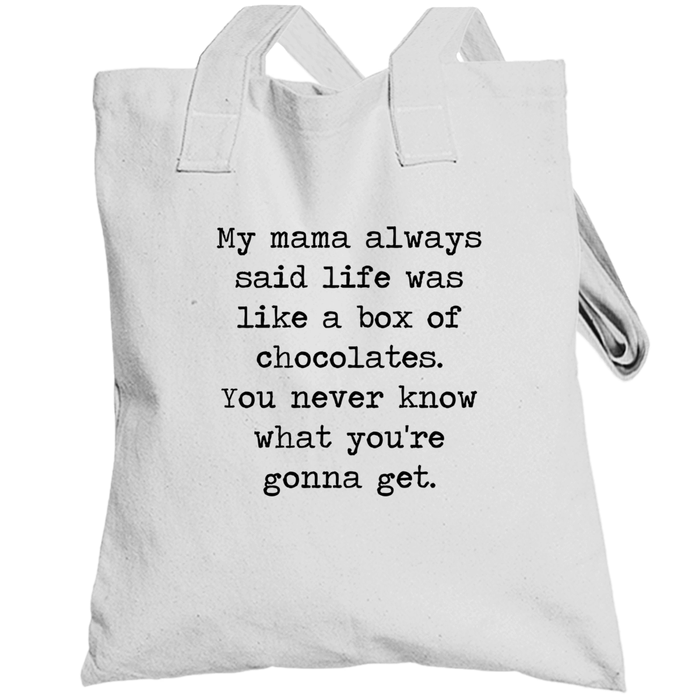 Forrest Gump Classic Movie Tom Hanks Box Of Chocolate Quote Totebag Forrest Gump Classic Movie Tom Hanks Box Of Chocolate Quote Totebag