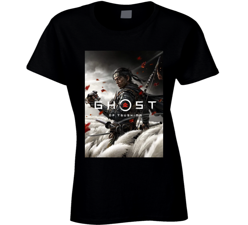 Ghost Of Tsushima Video Game Cover Art Ladies T Shirt Ghost Of Tsushima Video Game Cover Art Ladies T Shirt