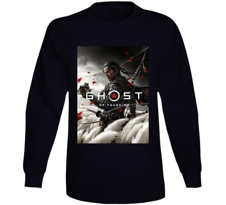 Ghost Of Tsushima Video Game Cover Art Long Sleeve T Shirt Ghost Of Tsushima Video Game Cover Art Long Sleeve T Shirt