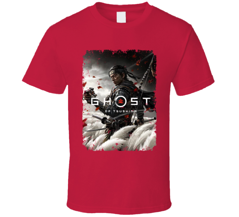 Ghost Of Tsushima Video Game Cover Art Aged T Shirt Ghost Of Tsushima Video Game Cover Art Aged T Shirt