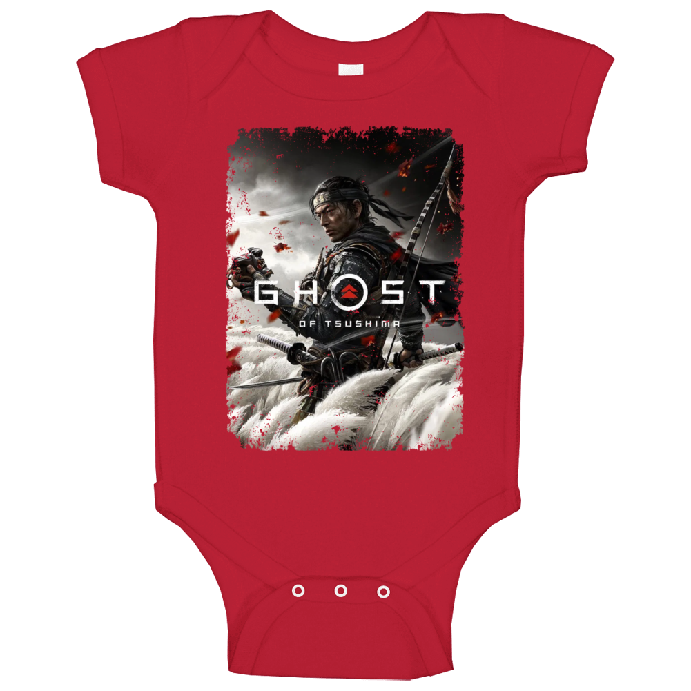 Ghost Of Tsushima Video Game Cover Art Aged Baby One Piece Ghost Of Tsushima Video Game Cover Art Aged Baby One Piece