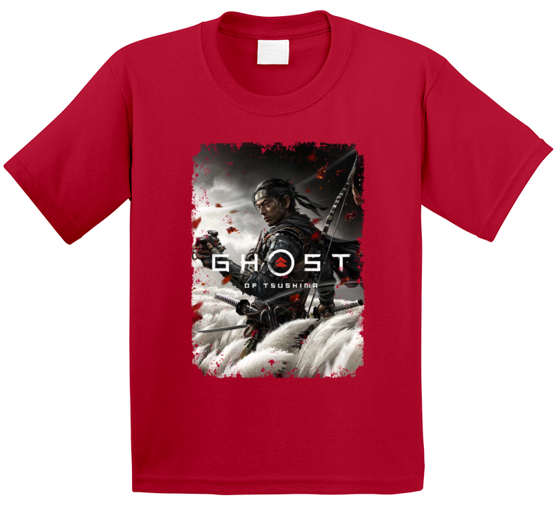 Ghost Of Tsushima Video Game Cover Art Aged T Shirt Ghost Of Tsushima Video Game Cover Art Aged T Shirt