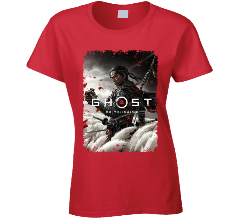 Ghost Of Tsushima Video Game Cover Art Aged Ladies T Shirt Ghost Of Tsushima Video Game Cover Art Aged Ladies T Shirt