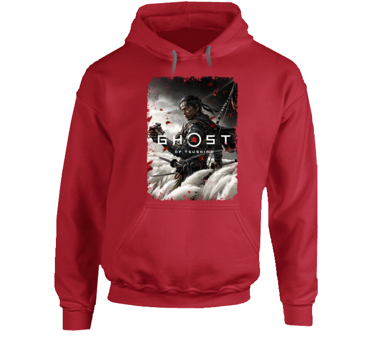 Ghost Of Tsushima Video Game Cover Art Aged Hoodie Ghost Of Tsushima Video Game Cover Art Aged Hoodie