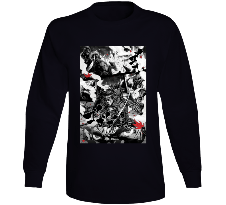 Ghost Of Tsushima Video Game Comic Art Long Sleeve T Shirt Ghost Of Tsushima Video Game Comic Art Long Sleeve T Shirt