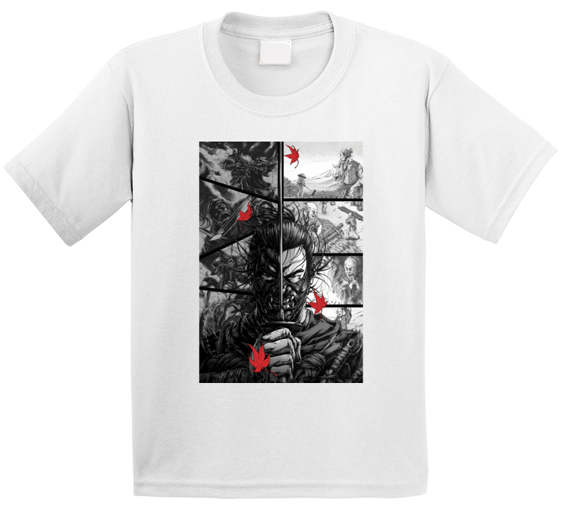 Ghost Of Tsushima Video Game Comic Page Art T Shirt Ghost Of Tsushima Video Game Comic Page Art T Shirt