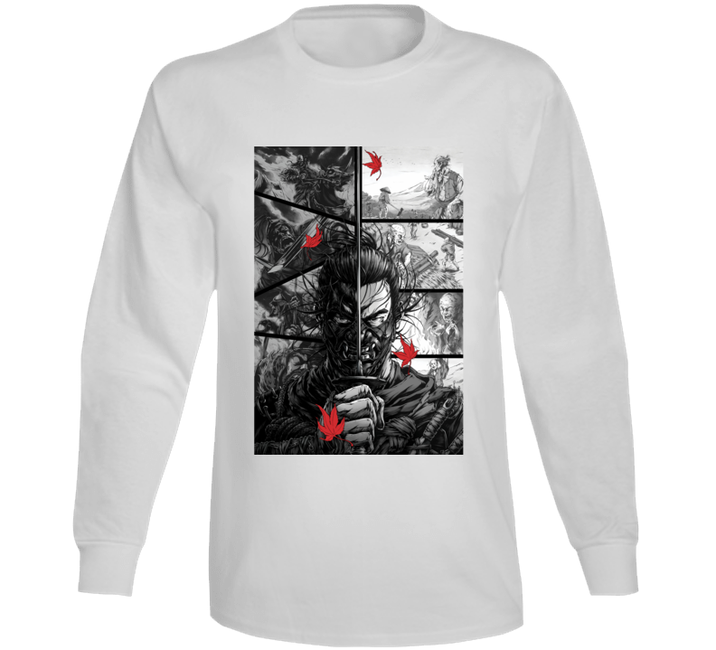Ghost Of Tsushima Video Game Comic Page Art Long Sleeve T Shirt Ghost Of Tsushima Video Game Comic Page Art Long Sleeve T Shirt