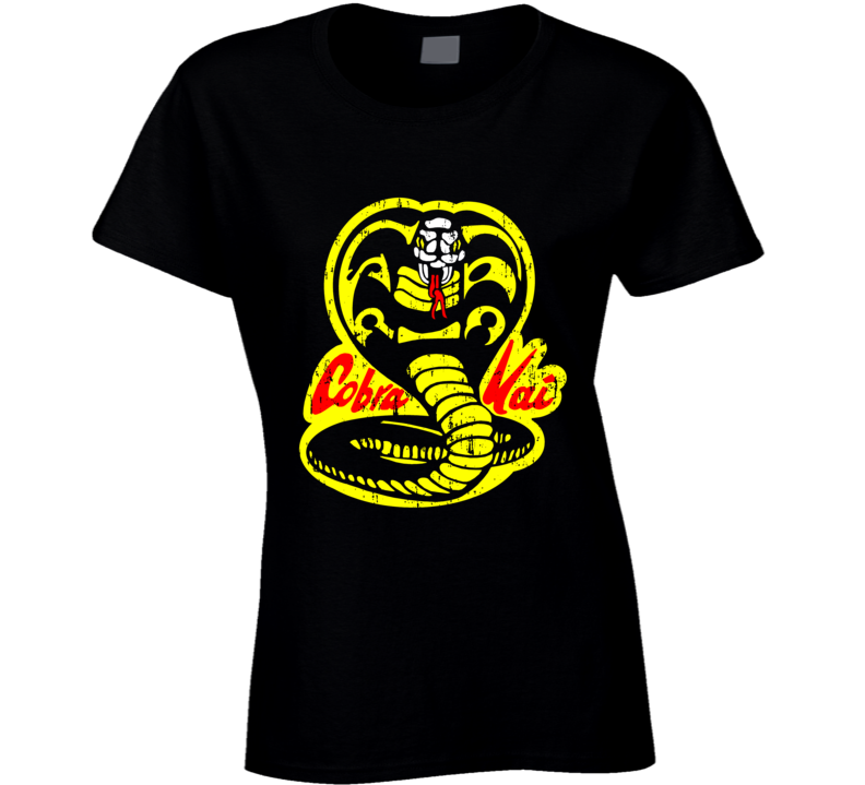 Cobra Kai Karate Kid Tv Show Movie Logo Aged Ladies T Shirt Cobra Kai Karate Kid Tv Show Movie Logo Aged Ladies T Shirt
