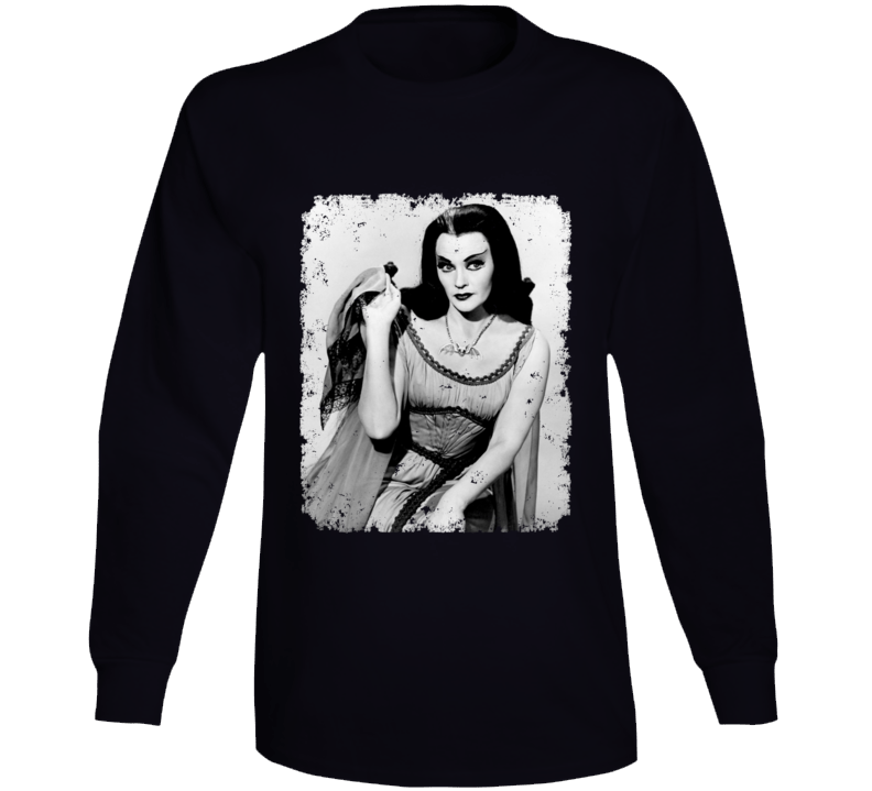 Lily Munster Distressed Retro Photo Munsters Tv Show Long Sleeve T Shirt Lily Munster Distressed Retro Photo Munsters Tv Show Long Sleeve T Shirt