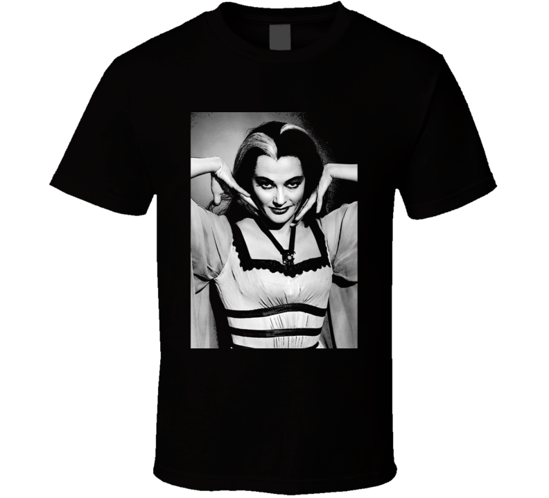 Lily Munster Art Photo Munsters Cult Tv Show Black T Shirt Lily Munster Art Photo Munsters Cult Tv Show Black T Shirt