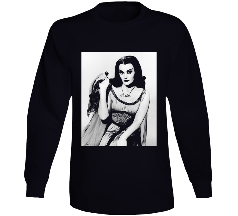 Lily Munster Photo Art Munsters Cult Tv Show Black Long Sleeve T Shirt Lily Munster Photo Art Munsters Cult Tv Show Black Long Sleeve T Shirt