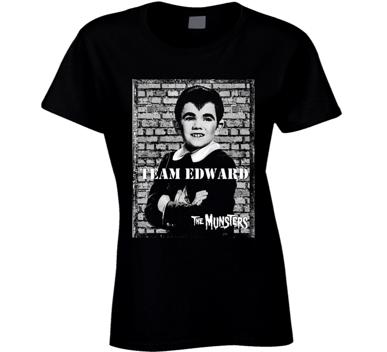 Team Edward Eddie Munster Munsters Tv Show Black Ladies T Shirt Team Edward Eddie Munster Munsters Tv Show Black Ladies T Shirt
