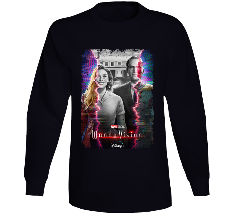 Wandavision Mcu Series Scarlet Witch Vision Distressed Long Sleeve T Shirt Wandavision Mcu Series Scarlet Witch Vision Distressed Long Sleeve T Shirt