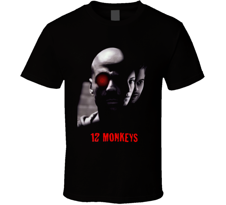 12 Monkeys Twelve Terry Gilliam Cult Movie Black T Shirt 12 Monkeys Twelve Terry Gilliam Cult Movie Black T Shirt
