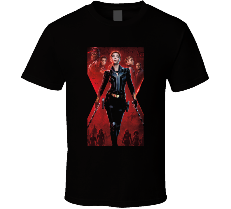 Black Widow Marvel Movie Avenger Scarlett Johansson Black T Shirt Black Widow Marvel Movie Avenger Scarlett Johansson Black T Shirt