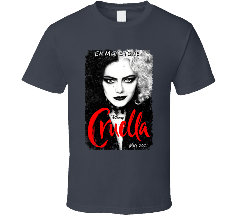 Cruella Deville Movie Poster Emma Stone Distressed T Shirt Cruella Deville Movie Poster Emma Stone Distressed T Shirt