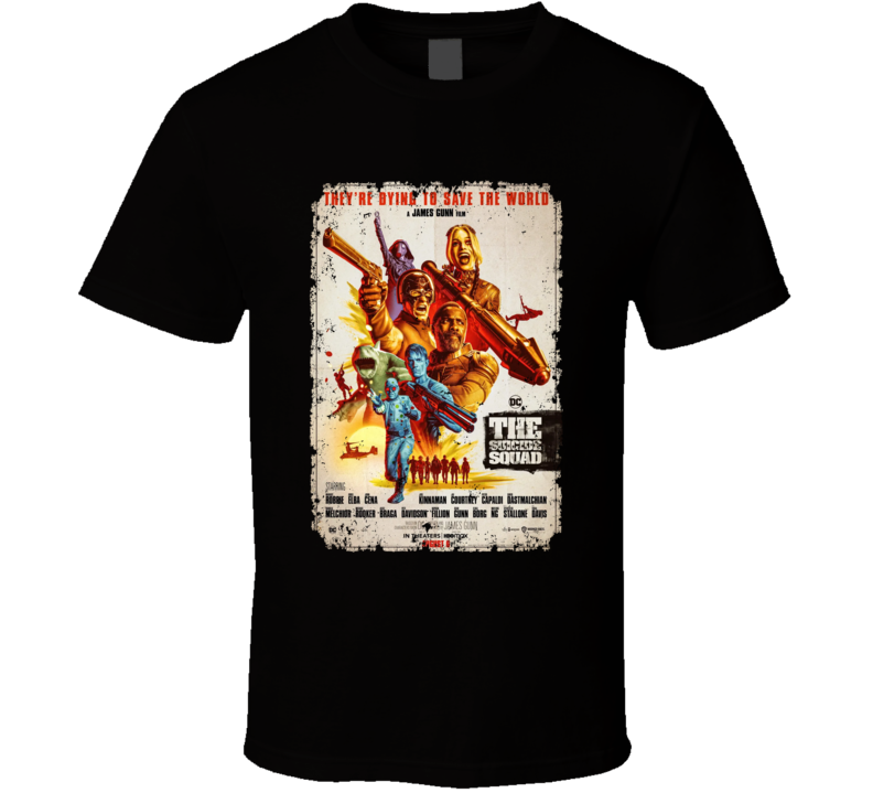 The Suicide Squad Vintage Poster Gunn Peacemaker Quinn Aged T Shirt The Suicide Squad Vintage Poster Gunn Peacemaker Quinn Aged T Shirt