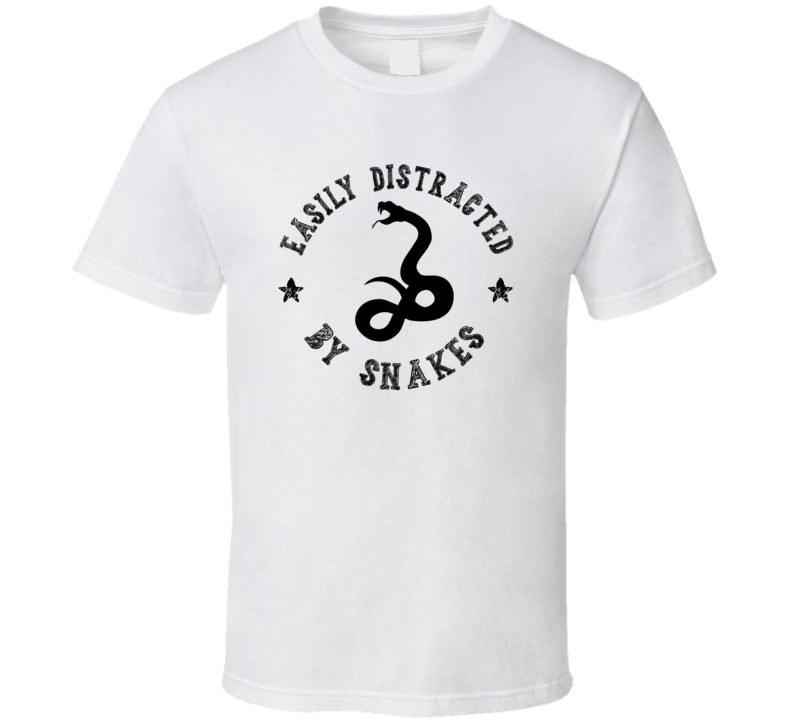 Easily Distracted By Snakes Funny Animal T Shirt