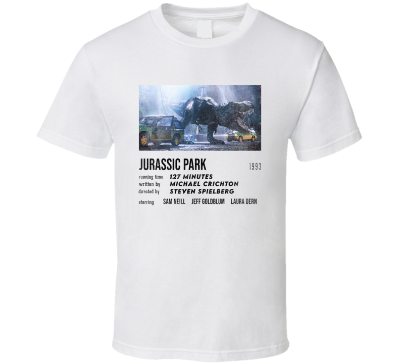 Jurassic Park Movie Stat Cult Classic Grunge Vintage 90&#039;s Film T 