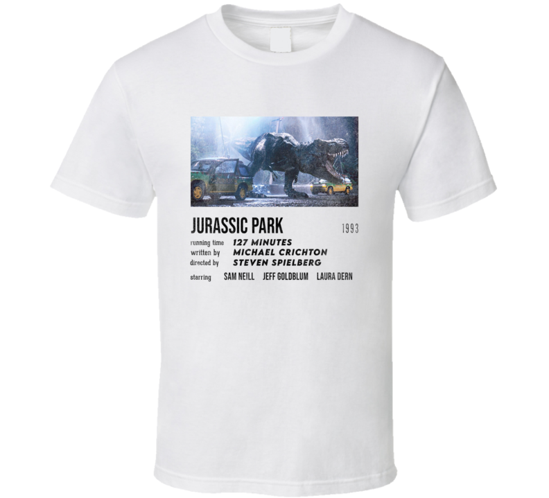 Jurassic Park Movie Stat Cult Classic Grunge Vintage 90's Film T Shirt