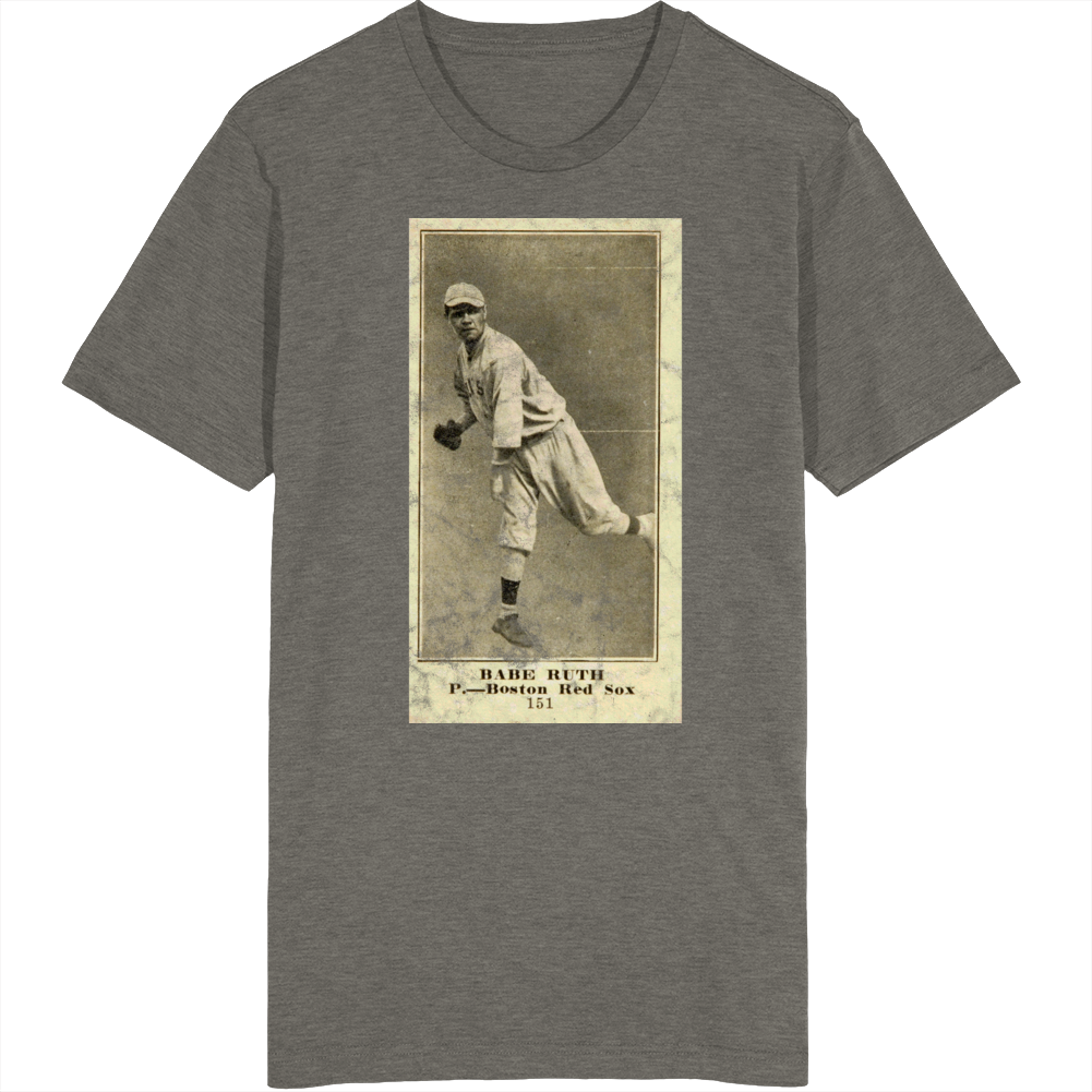Babe Ruth 1916 Retro Sports Baseball Collectors Card Fan Worn Look T S