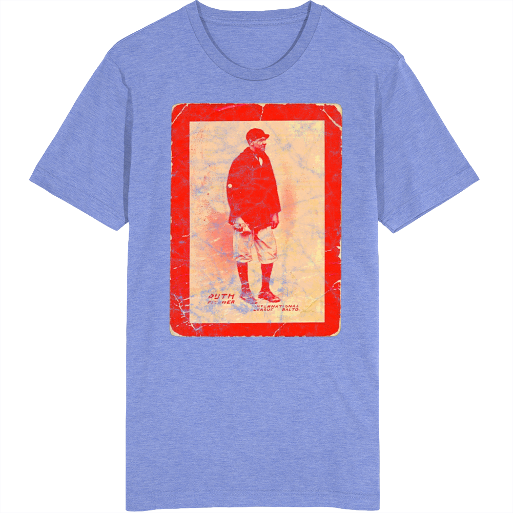 Babe Ruth 1914 Retro Sports Baseball Collectors Card Fan Worn Look T Shirt