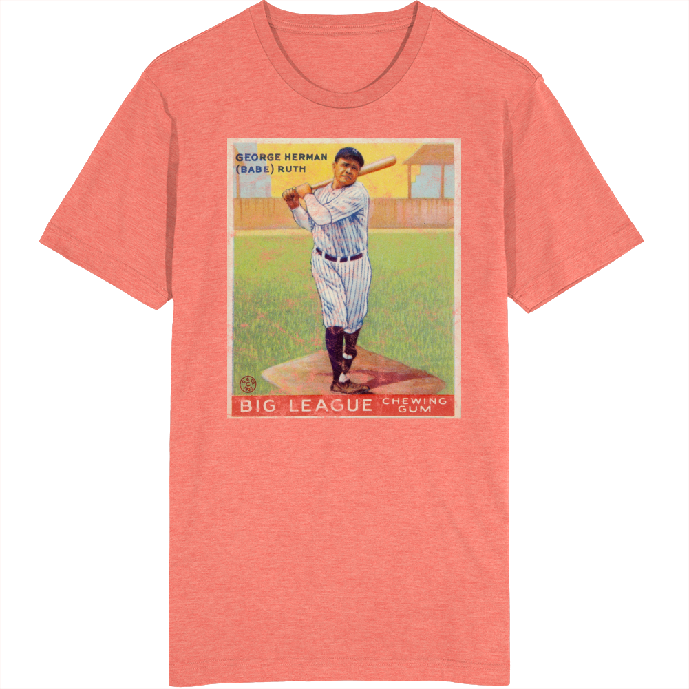 Babe Ruth 1933 Retro Sports Baseball Collectors Card Fan Worn Look T Shirt