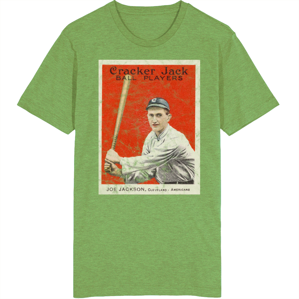 Joe Jackson 1915 Retro Sports Baseball Collectors Card Fan Worn Look T Shirt