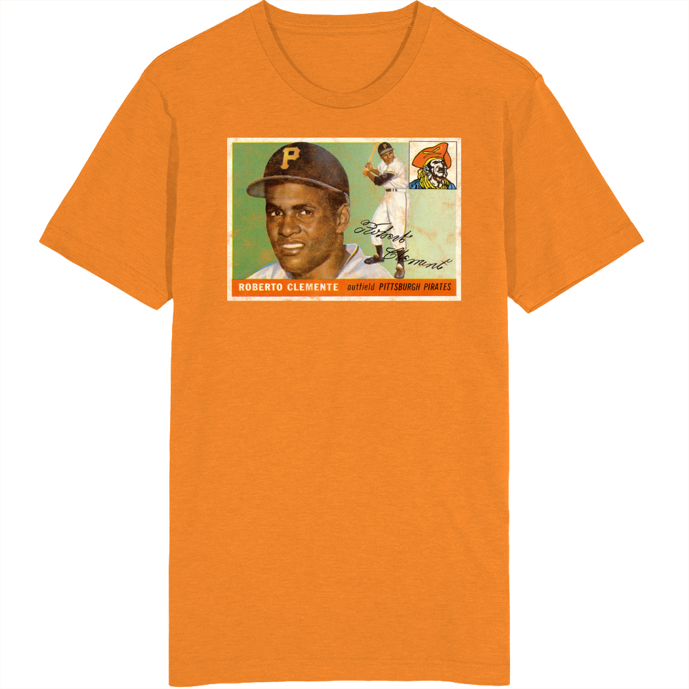 Roberto Clemente 1955 Retro Sports Baseball Collectors Card Fan Worn L