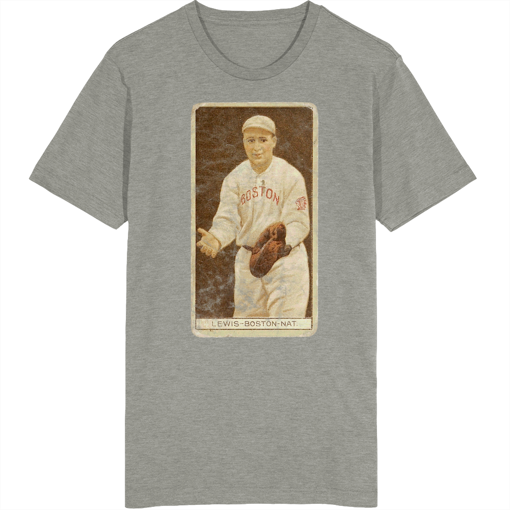 Irving Lewis 1912 Retro Sports Baseball Collectors Card Fan Worn Look T Shirt