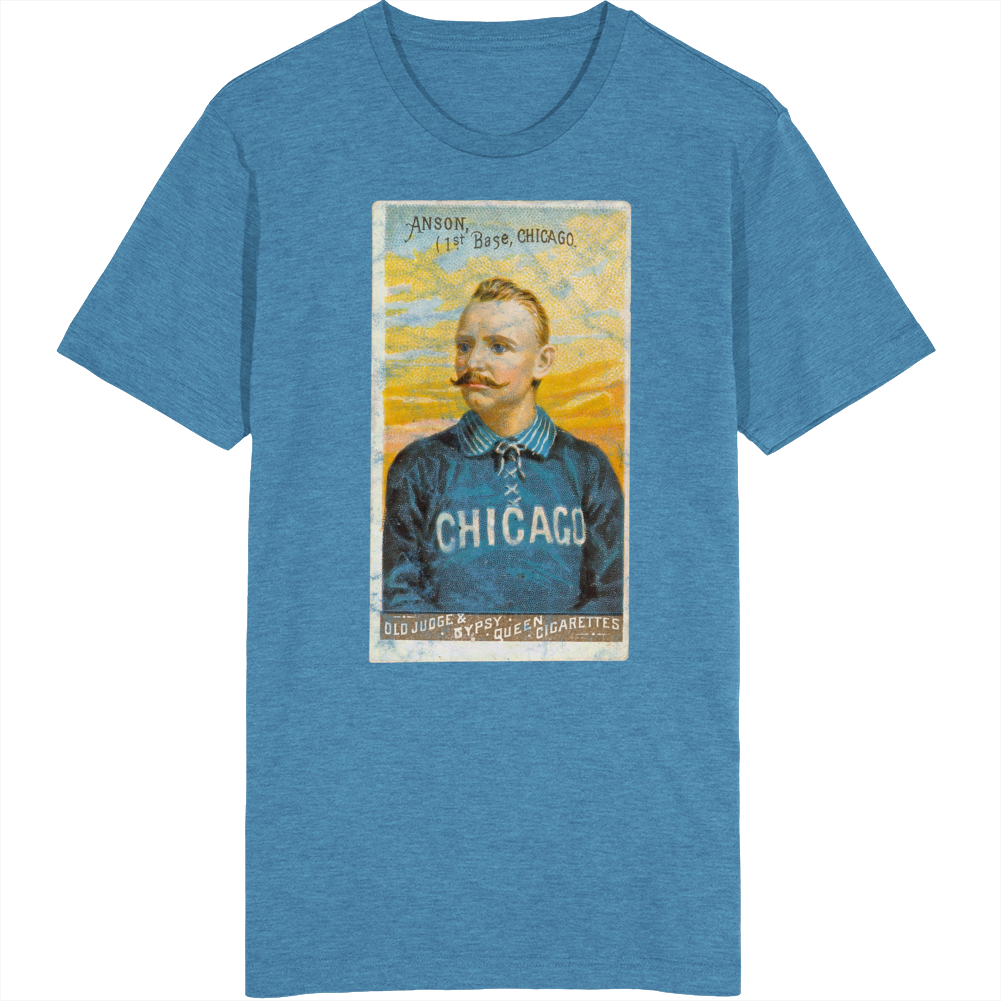 Cap Anson 1888 Retro Sports Baseball Collectors Card Fan Worn Look T S