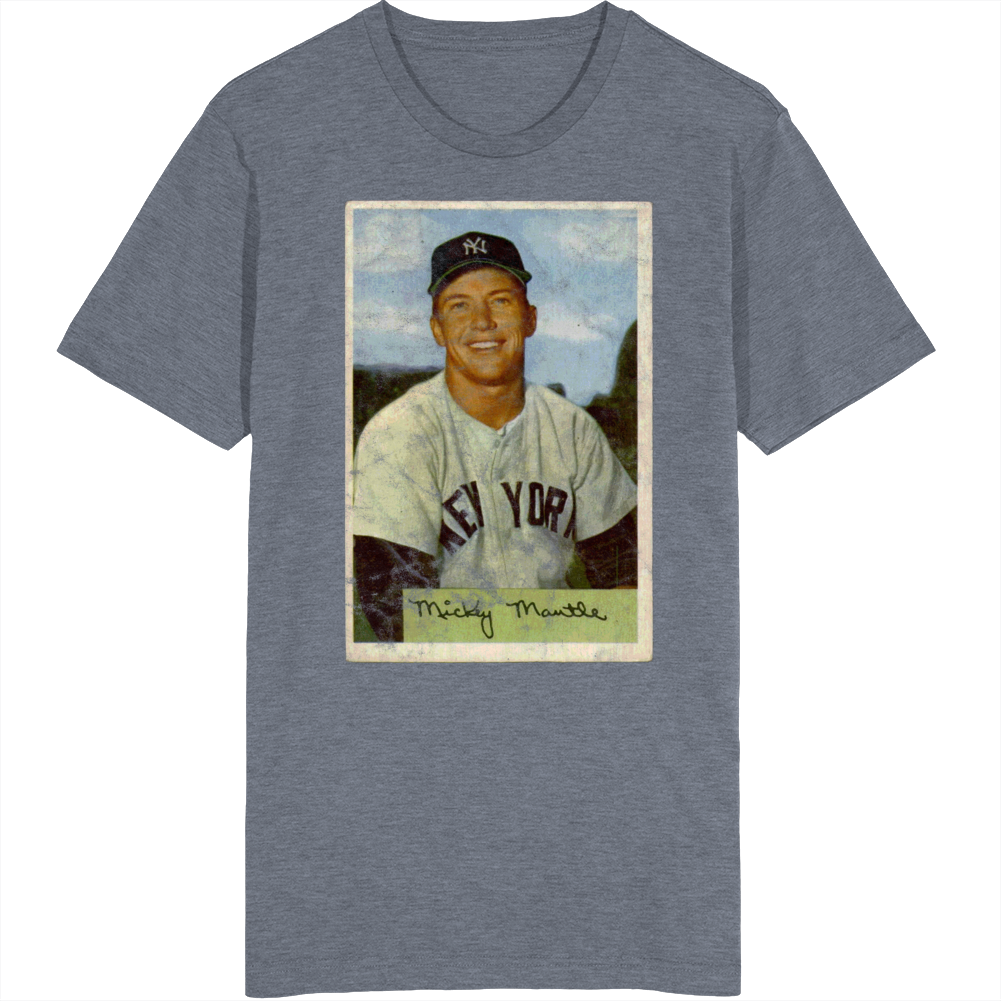 Mickey Mantle 1954 Retro Sports Baseball Collectors Card Fan Worn Look