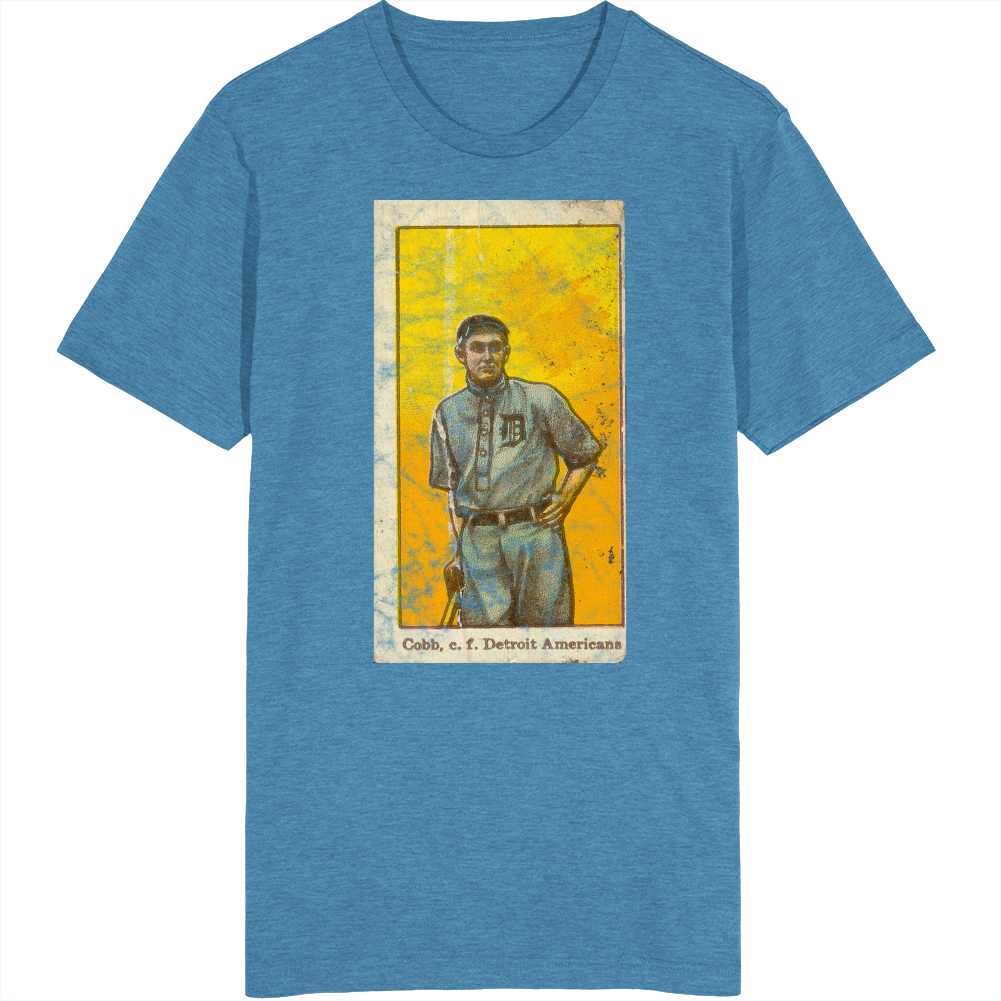 Ty Cobb 1915 Retro Sports Baseball Collectors Card Fan Worn Look T Shirt