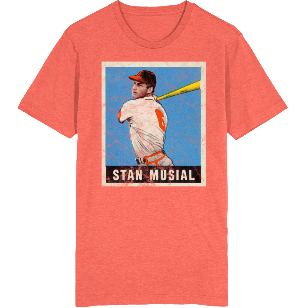 Stan Musial 1948 Retro Sports Baseball Collectors Card Fan Worn Look T