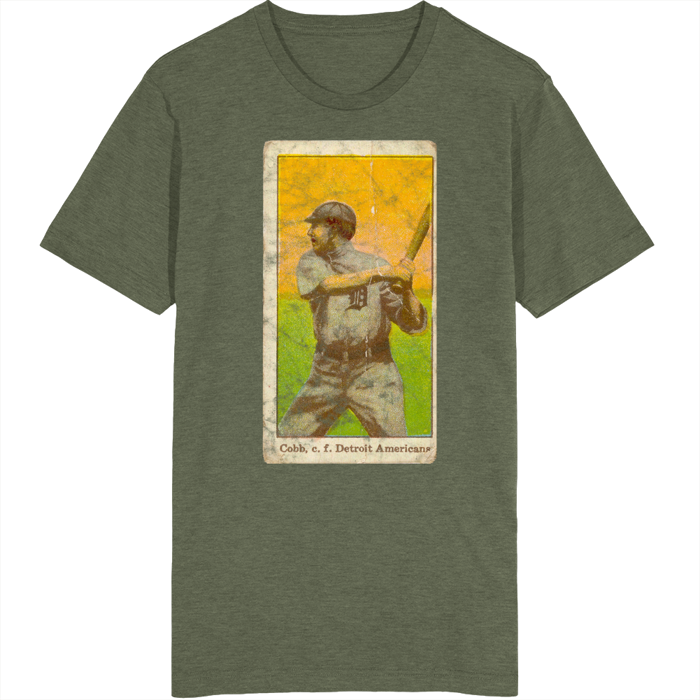 Ty Cobb With Bat 1915 Retro Sports Baseball Collectors Card Fan Worn L
