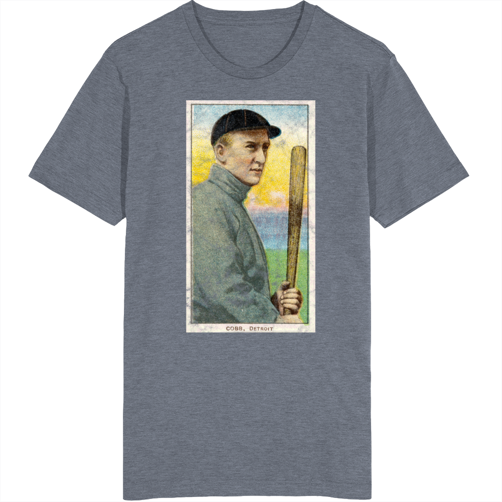 Ty Cobb 1909 Bat Off Shoulder Retro Sports Baseball Collectors Card Fa
