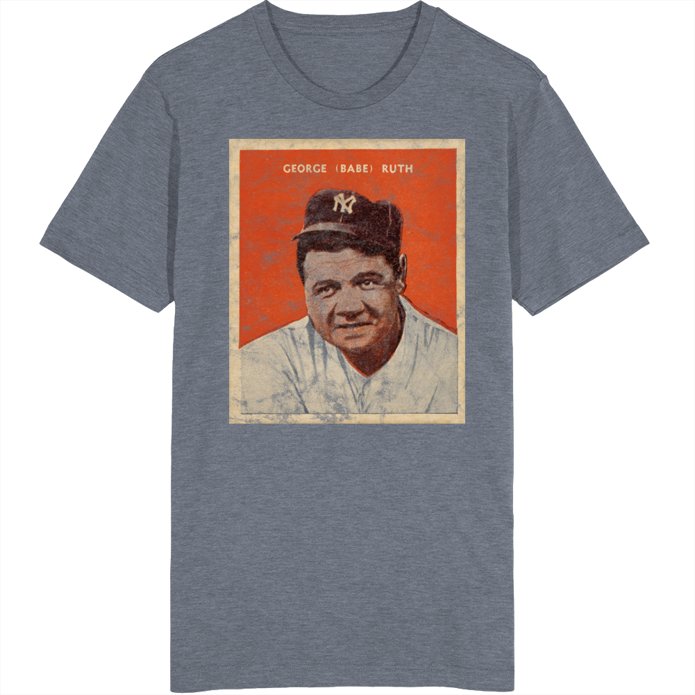 Babe Ruth 1932 Retro Sports Baseball Collectors Card Fan Worn Look T Shirt