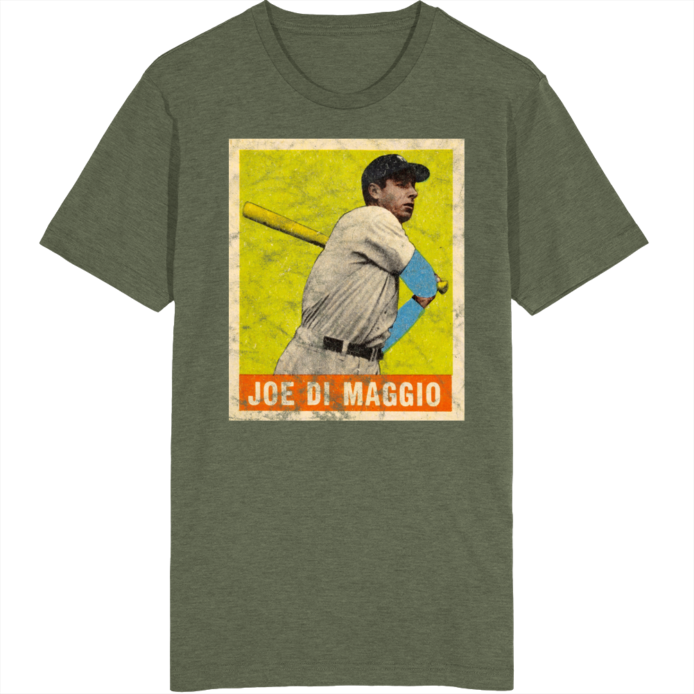 Joe Dimaggio 1948 Retro Sports Baseball Collectors Card Fan Worn Look T Shirt