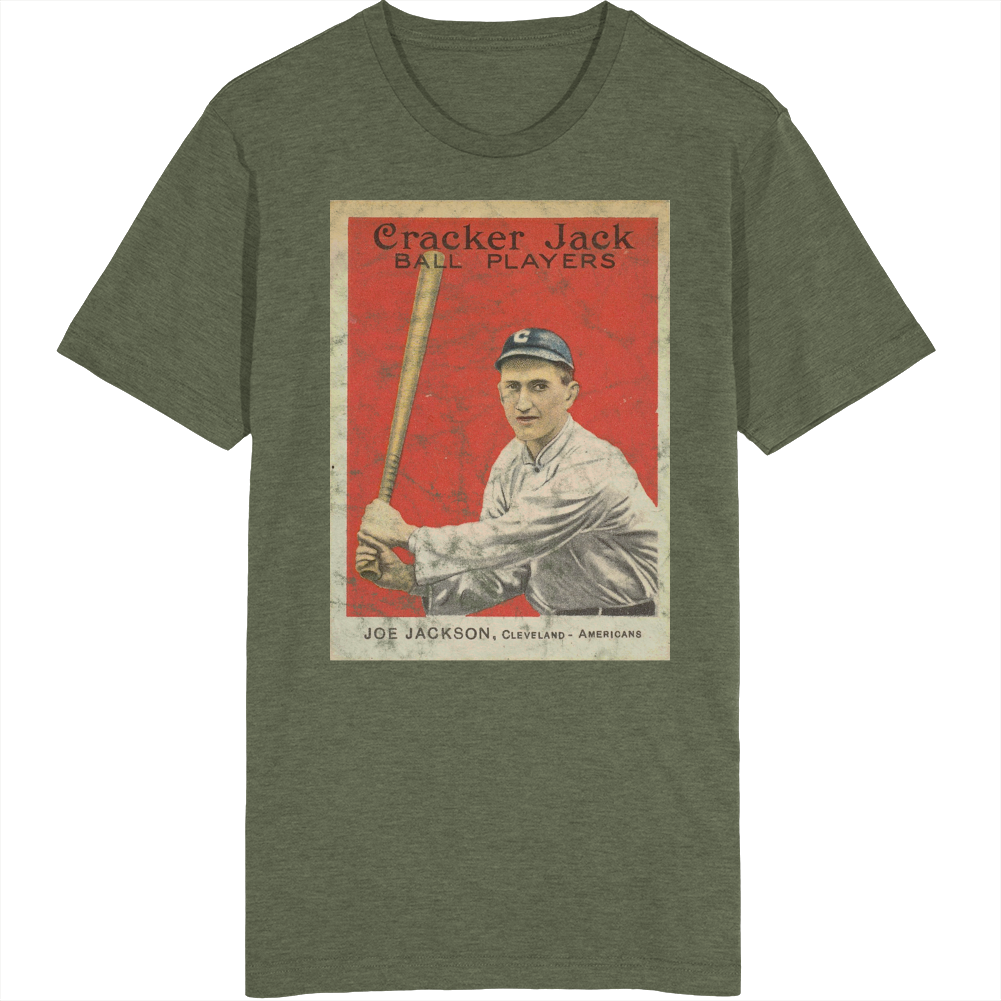 Joe Jackson 1914 Retro Sports Baseball Collectors Card Fan Worn Look T Shirt