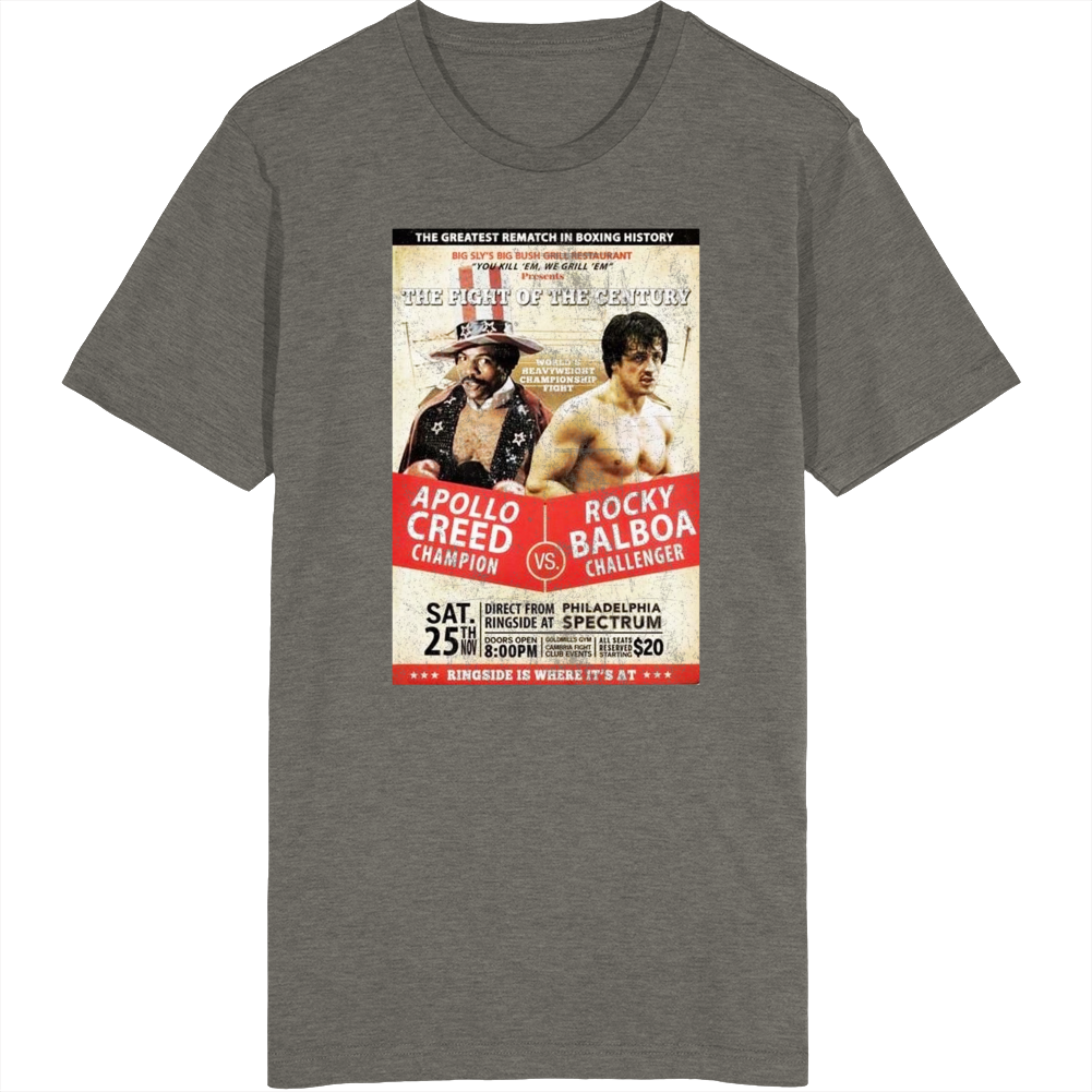 Apollo Creed Champ Vs Rocky Balboa Challenger Boxing Distressed Vintag