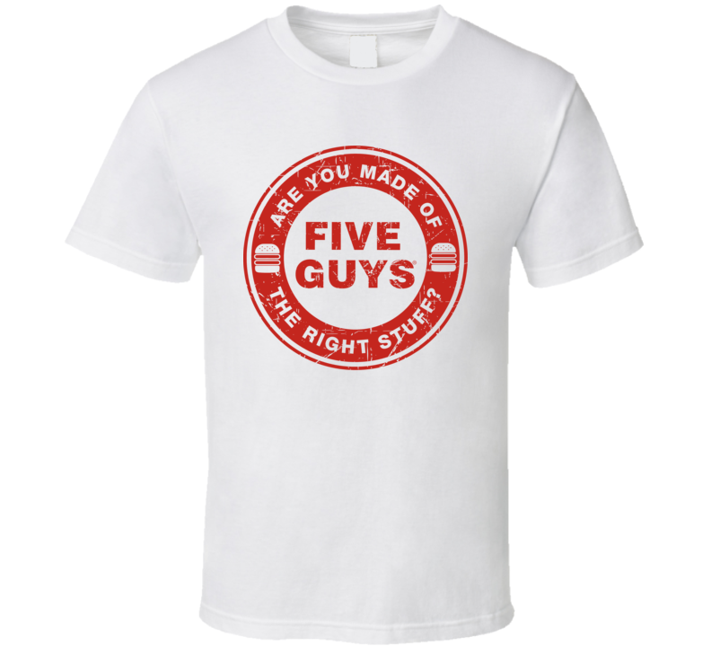 Five Guys Burbank California Restaurant Worn Look T Shirt