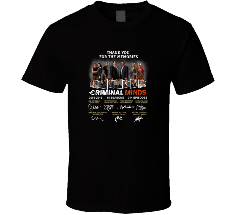 Thank You For The Memories Criminal Minds Signature T Shirt Thank You For The Memories Criminal Minds Signature T Shirt