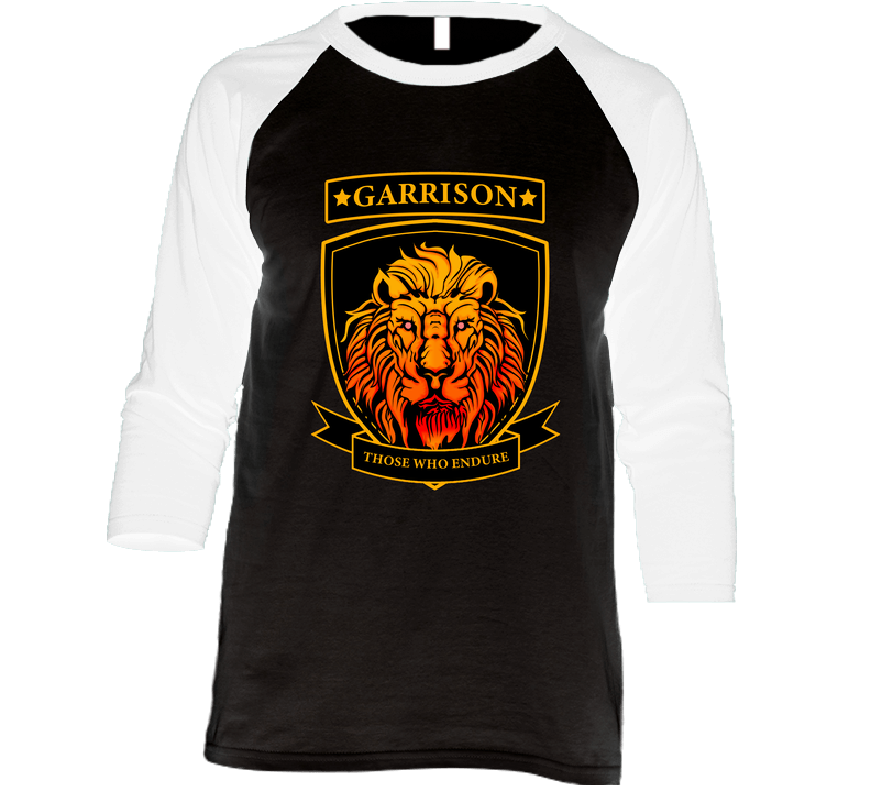 Garrison Black /white  Raglan 3/4 Sleeve Shirt