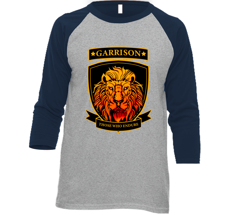 Garrison Grey/navy Raglan 3/4 Sleeve Shirt