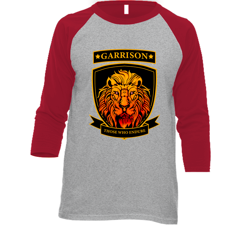 Garrison Grey/red Raglan 3/4 Sleeve Shirt